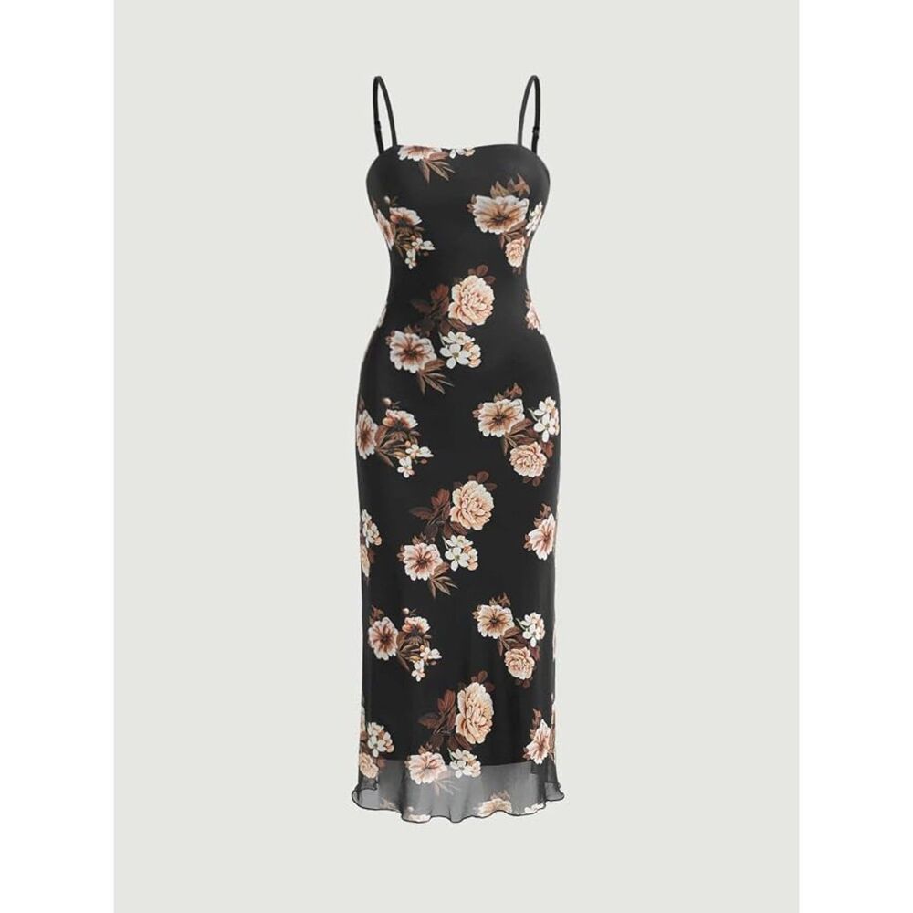 EFJONE Elegant Sleeveless Summer Dress V-Neck Lightweight A-Line Size XS